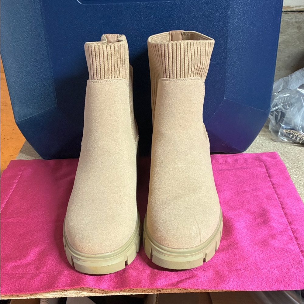 Stylish Beige Ankle Booties